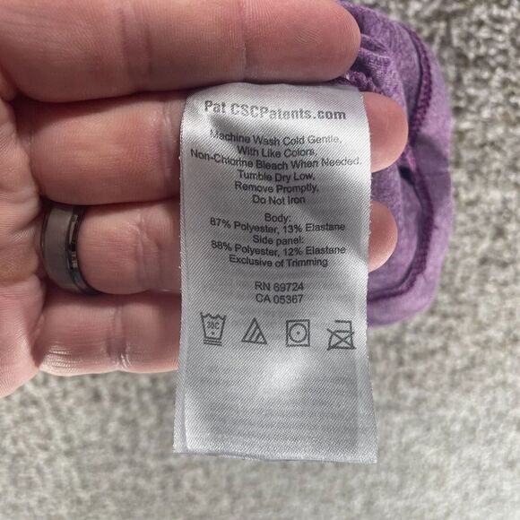 Columbia Shirt Womens Extra Small Purple Striped Athleisure Outdoor Logo Crew - Picture 8 of 11